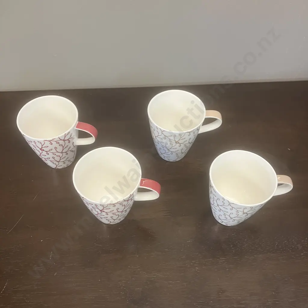 Four x Villeroy & Boch Caffe Club Porcelain Mugs Image 1++