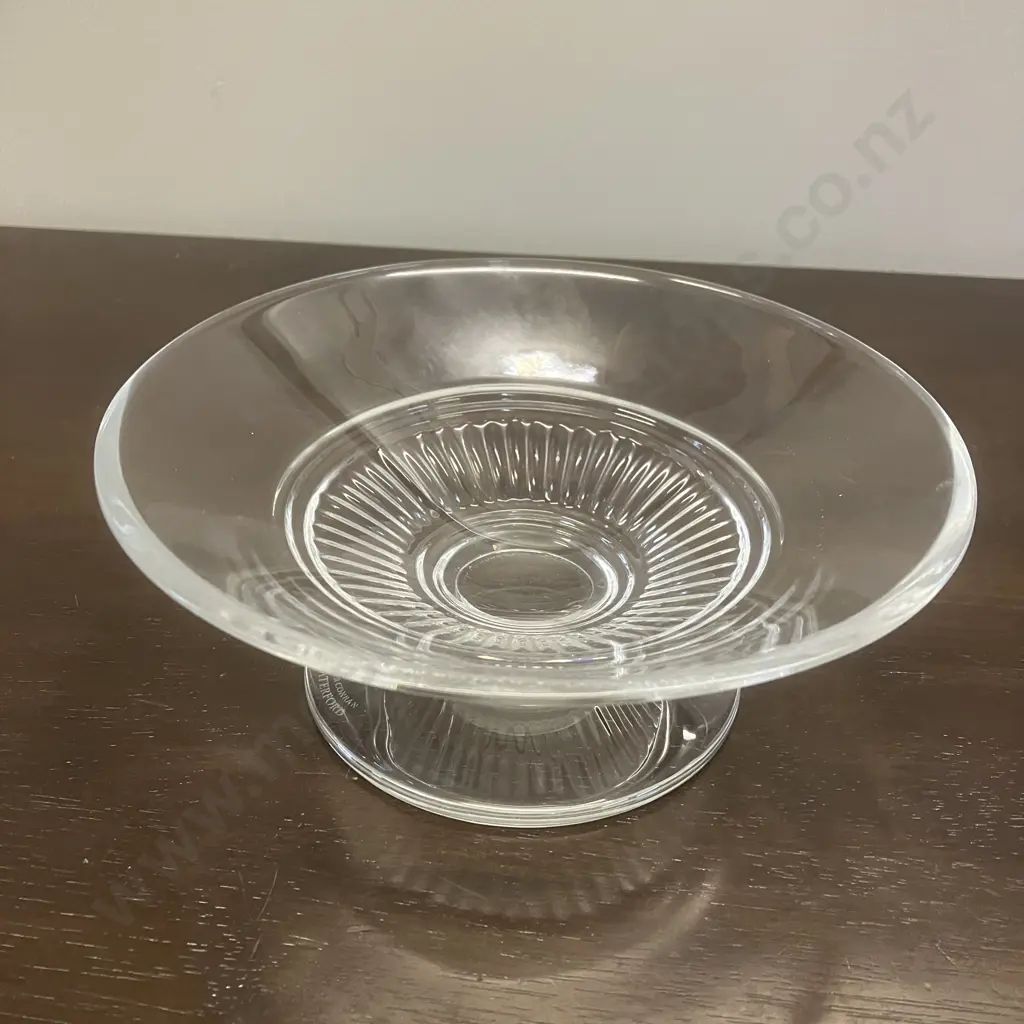 Waterford Crystal Jasper Conran Footed Bowl, Signed With Stencilled Mark. 7.8 x 19.5cm Image 1++