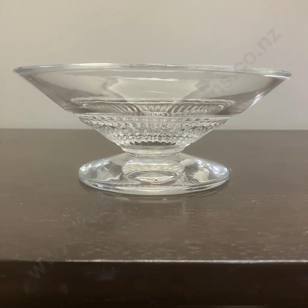 Waterford Crystal Jasper Conran Footed Bowl, Signed With Stencilled Mark. 7.8 x 19.5cm Image 1++