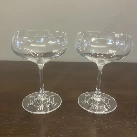 Pair of Spiegelau Crystal Champagne Coupes