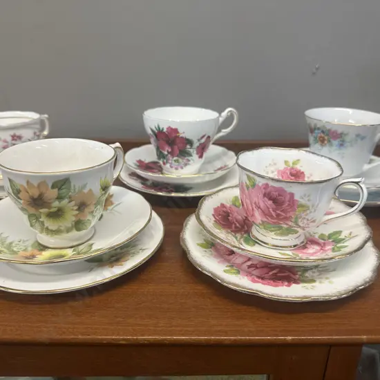 Vintage Trios x 5 Including Royal Albert, Regency Etc