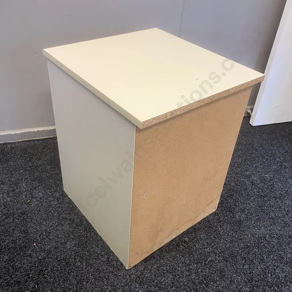 White 3 Drawer Bedside With Brass Handles. H59 W45 D49cm Image 1++