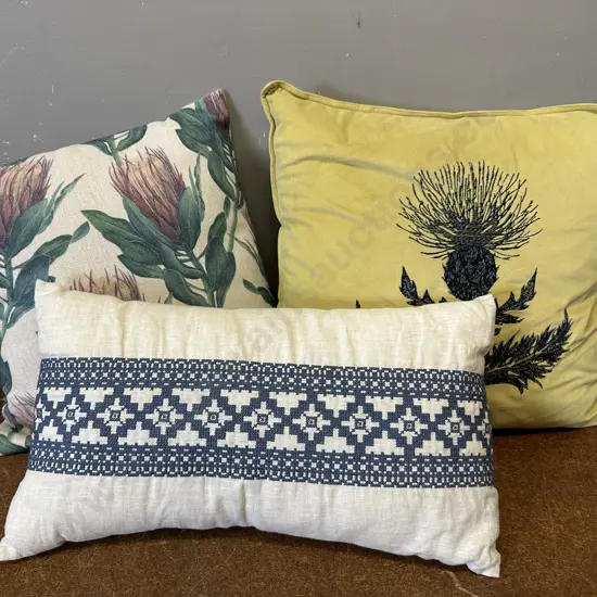 Cushions x3 Including M.M Linen Etc
