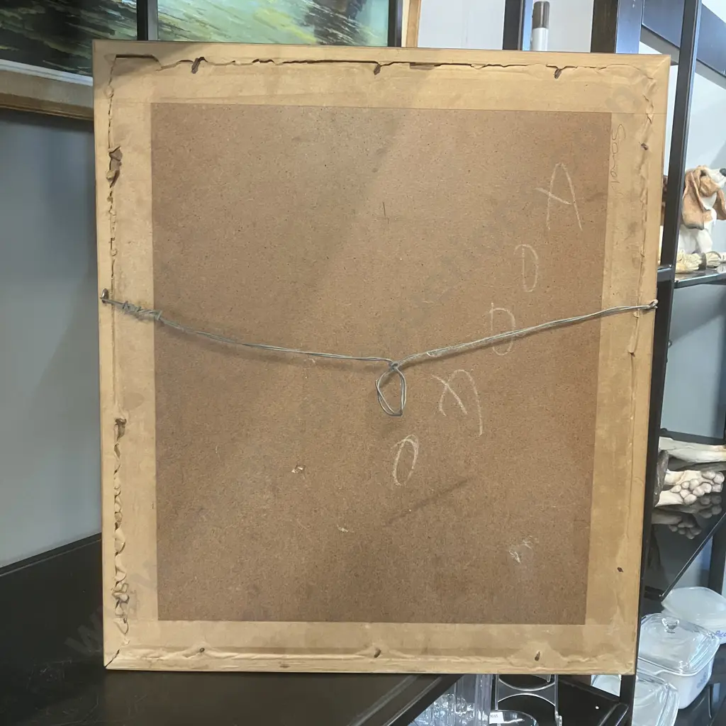 Vintage Framed  Thai Art - Thai Siam Dancers Buffalo Hide Leather Cut Outs c1960's. 42.5 x 37.5cm Image 1++