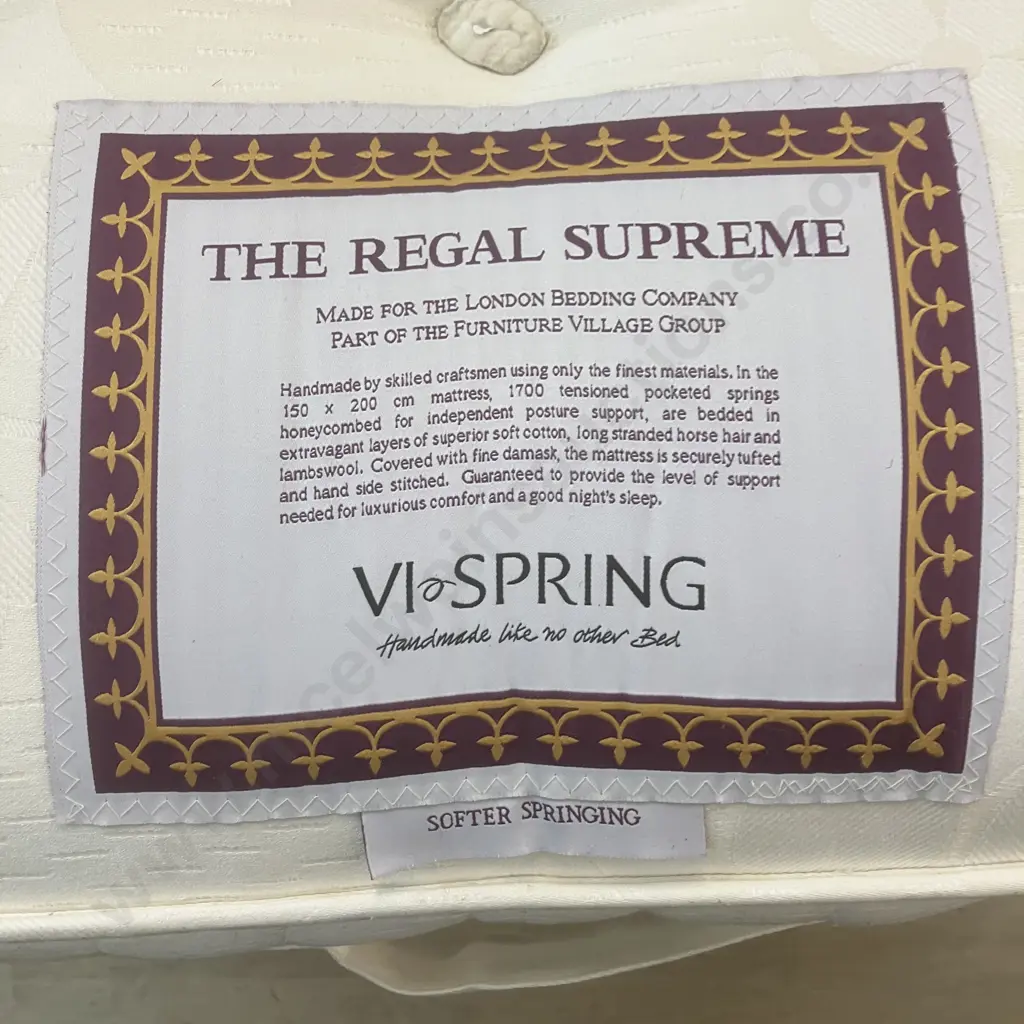 London Bedding Co The Regal Supreme VI-Spring Single Mattress & Base On Wheels Image 1++