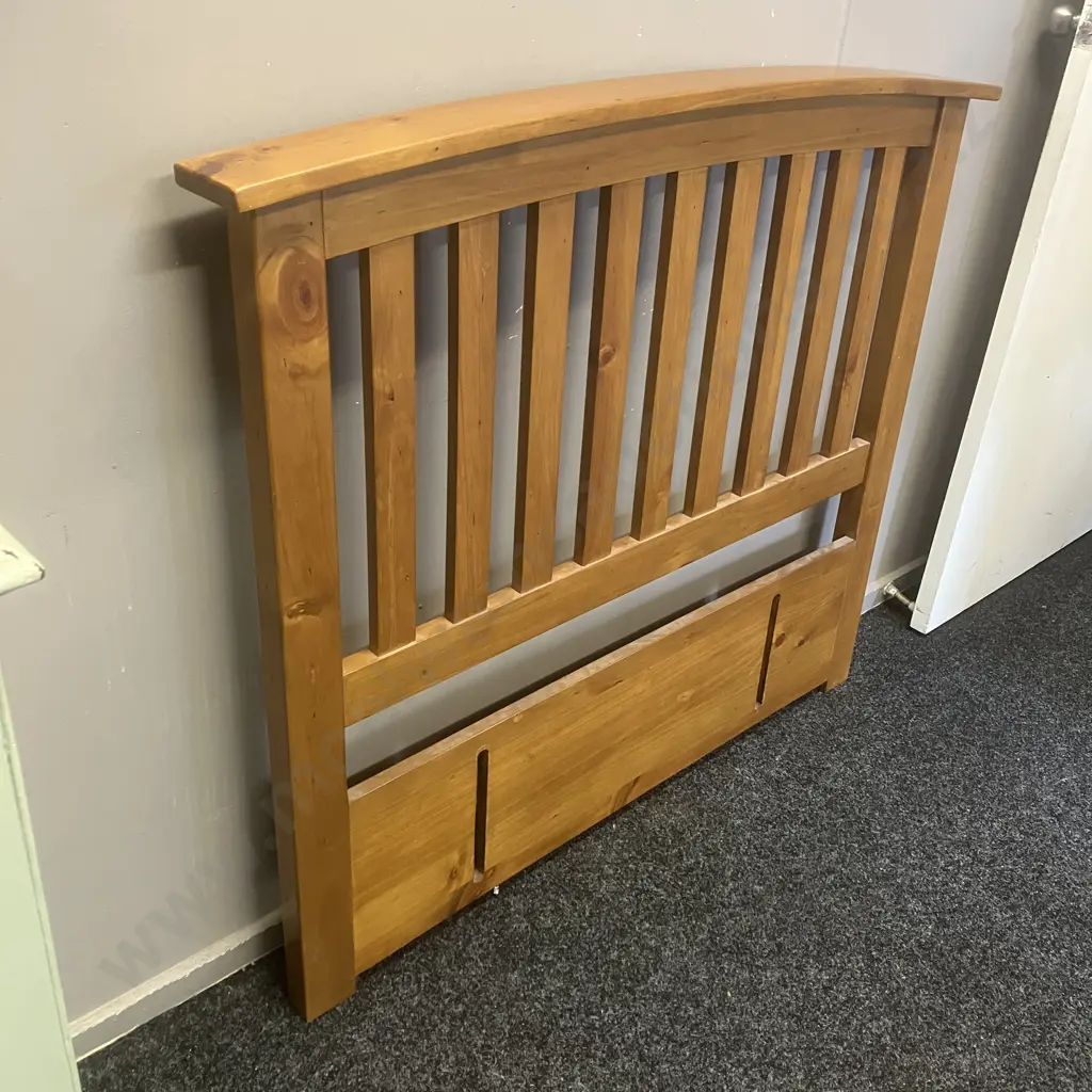 Debonaire Furniture (NZ) Wooden Slatted King Single Size Headboard With Curved Top. H105 W118 D10cm Image 1++