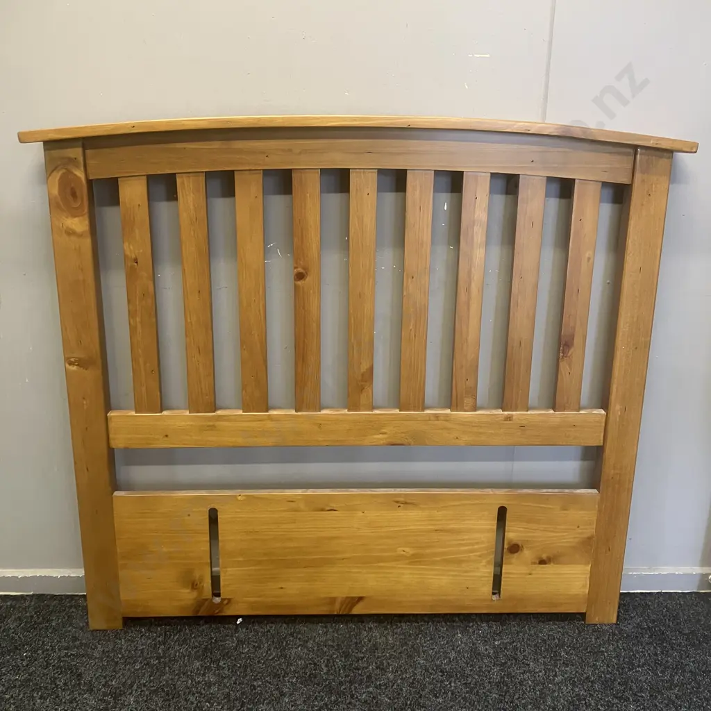 Debonaire Furniture (NZ) Wooden Slatted King Single Size Headboard With Curved Top. H105 W118 D10cm Image 1++