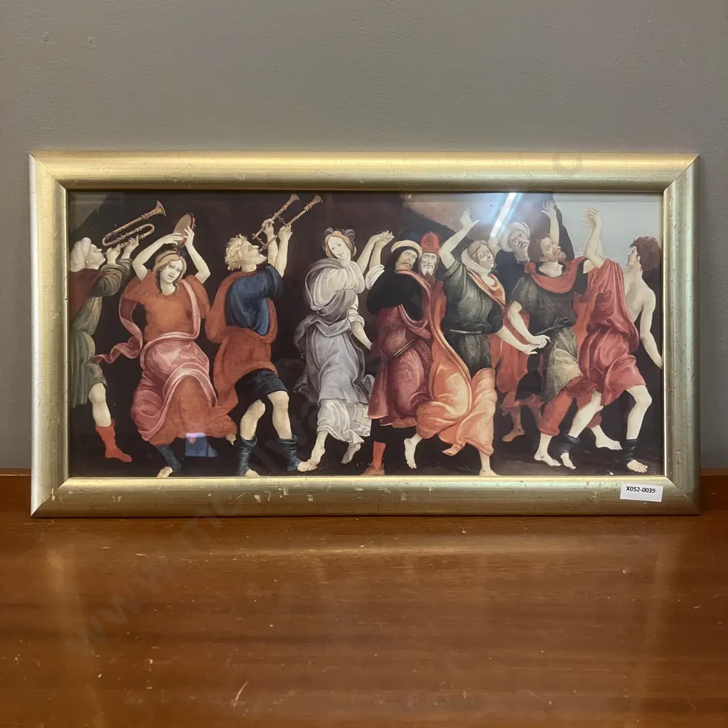 Framed Print from 'Follower of Filippino Lippi The Worship of The Egyptian Bull God, Apis'. 27 x 50cm Image 1++