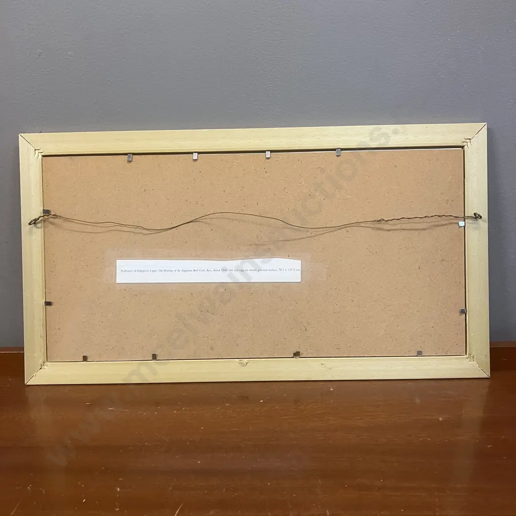 Framed Print from 'Follower of Filippino Lippi The Worship of The Egyptian Bull God, Apis'. 27 x 50cm Image 1++