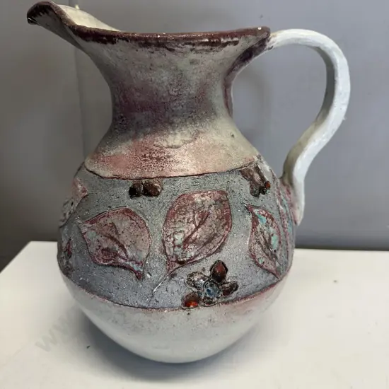 Decorative Pottery Jug Relief Detail H28cm.