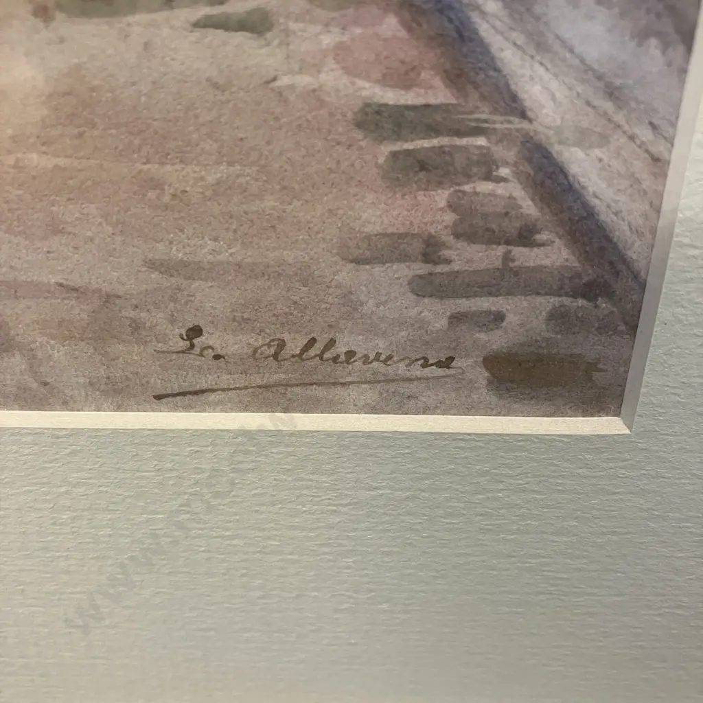 Luigi Allavena (1878-1959), Watercolour, Alley in Italian Village Signed Lower Right. 54 x 33cm Image 1++