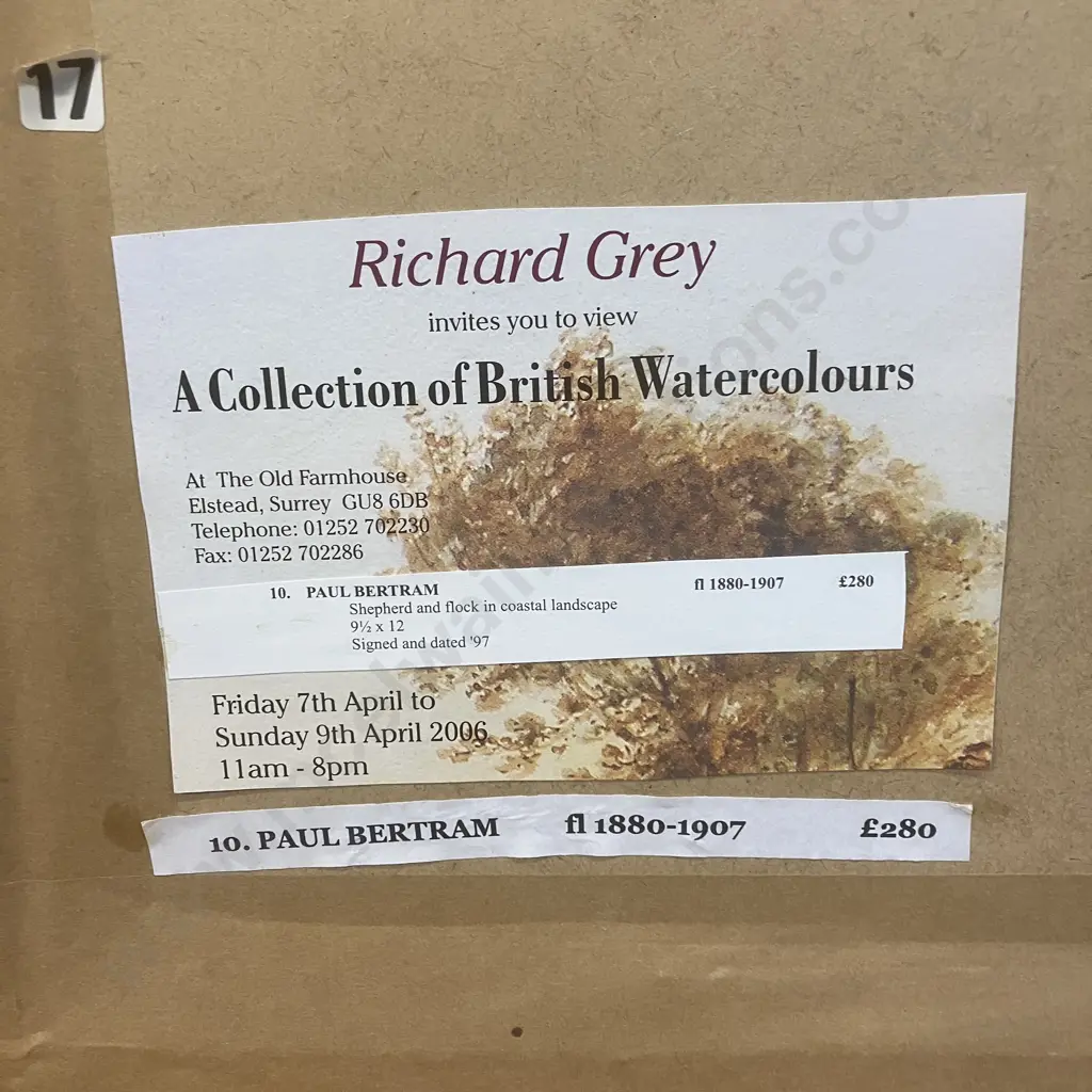 Paul Bertram 1907 Original Watercolour - Shepherd And Flock In Coastal Landscape. Signed & Dated '97. 44.5 x 55.5cm Image 1++