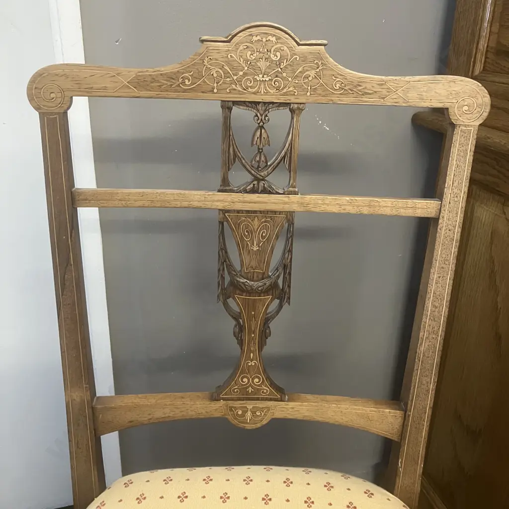 Antique Edwardian Sheraton Revival Dining Chair Image 1++