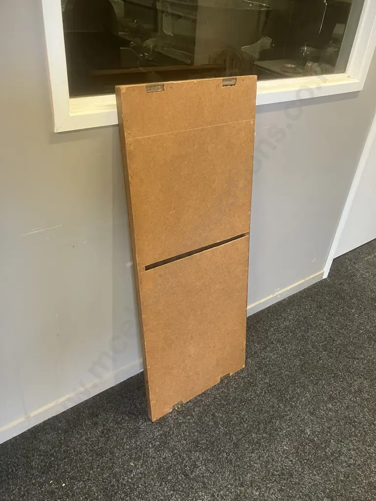 Antique Wooden Framed Rectangular Mirror. H111 W45 D3cm Image 1++