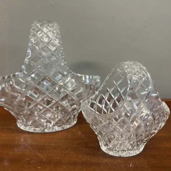 Vintage Diamond Cut Crystal Baskets