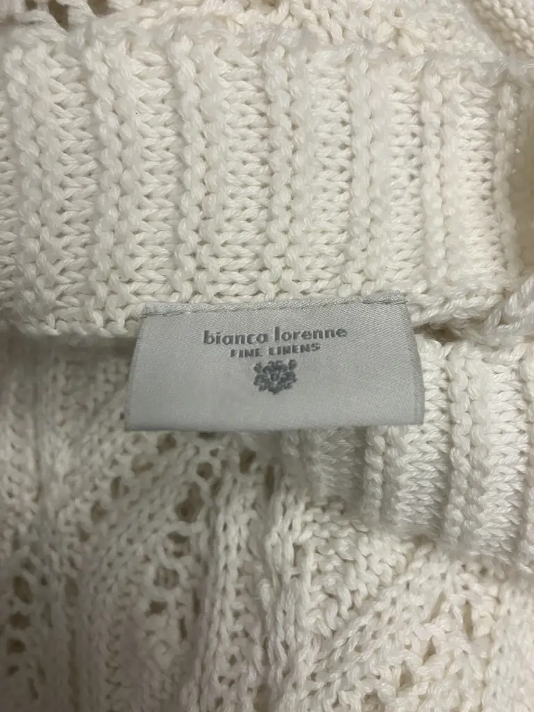 Cream Bianca Lorenne Knitted Throw Image 1++