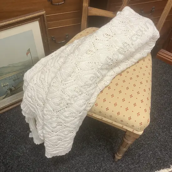 Cream Bianca Lorenne Knitted Throw