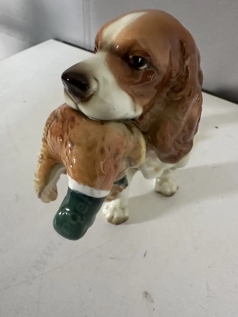 Royal Doulton Bone China Figurine Cocker Spaniel With Pheasant H18,W28cm. Image 1++