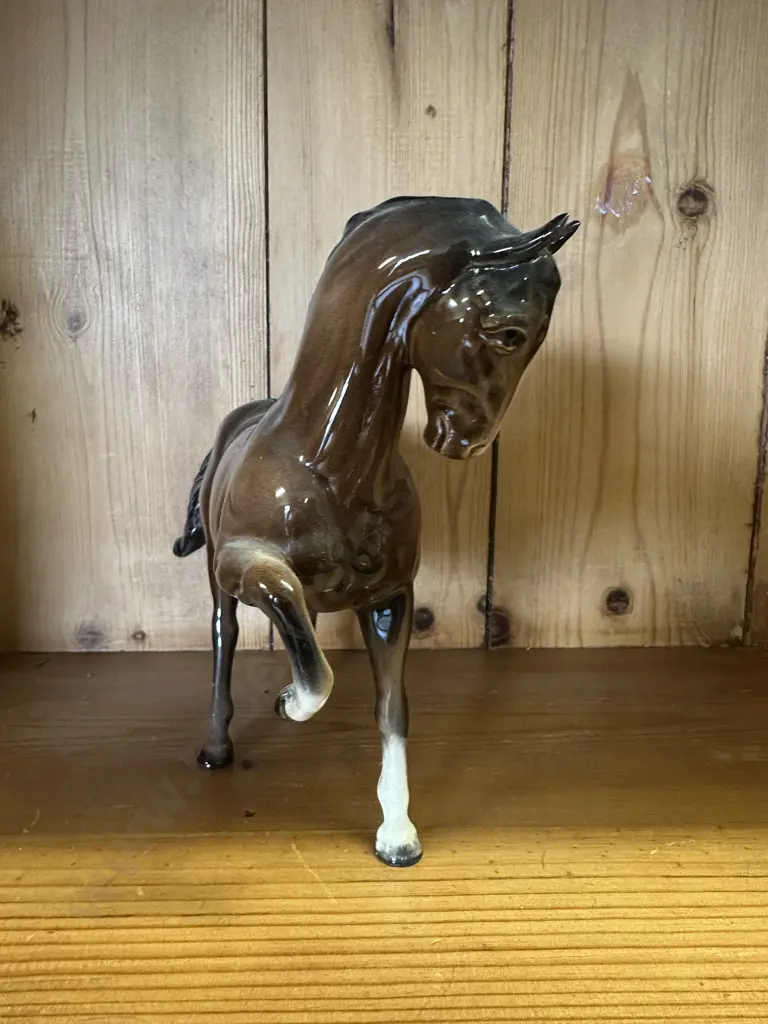 Beswick Porcelain Prancing Stallion Horse In Brown Gloss Finish #1549 Image 1++