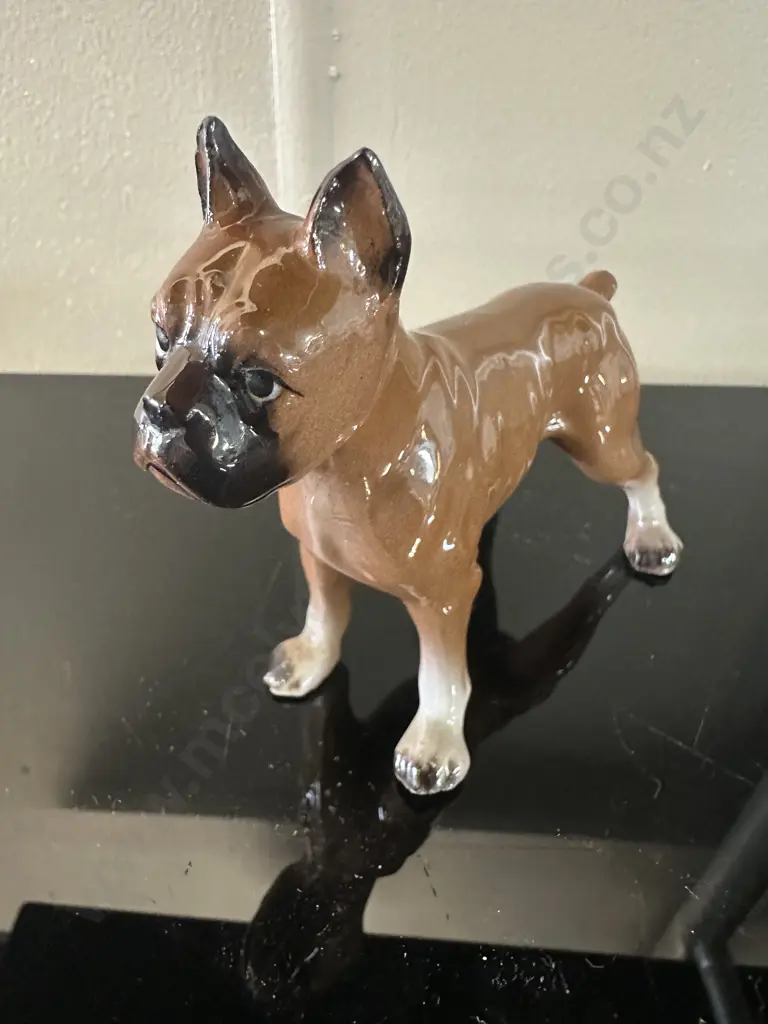 Mid Century Ceramic Boxer Dog Figurine H9,W11cm. Image 1++