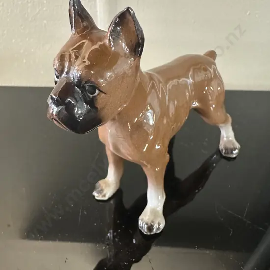 Mid Century Ceramic Boxer Dog Figurine H9,W11cm.
