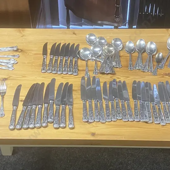 104 Pieces of Flatware Including Viners Kings Pattern