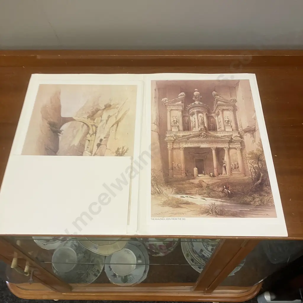 Petra Lithographs by David Roberts - Set of 9 Art Prints. 29.5 x 21cm Image 1++