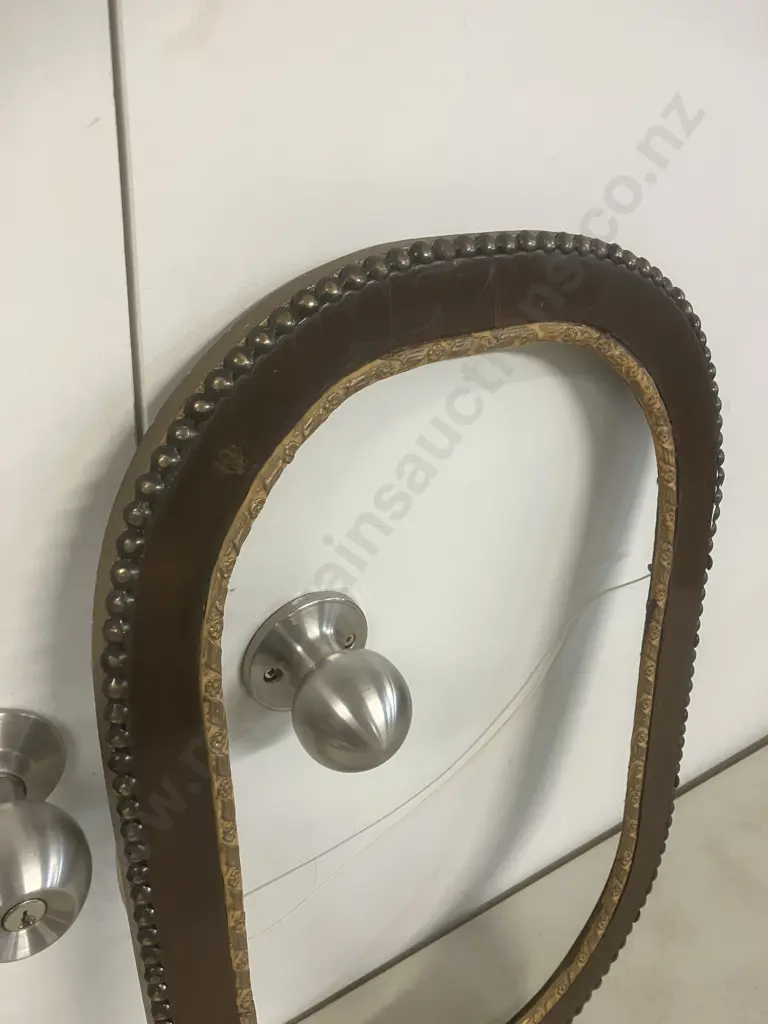 Lace Christening Gown In Antique Frame With Domed Glass Front & Round Needlepoint Table Top Cover With Glass Image 1++