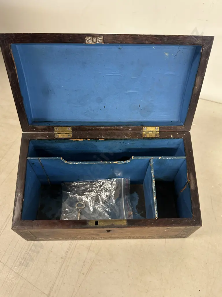 Vintage Marquetry Inlaid Wooden Sewing/Jewellery Box H12,W22,D11cm. Image 1++