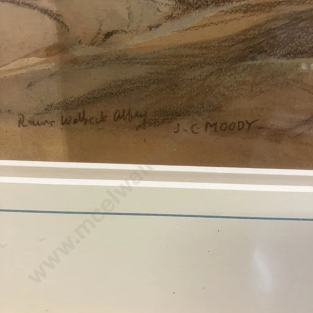 John Charles Moody Original Watercolour - Welbeck Abbey. Signed. 51 x 67cm Image 1++