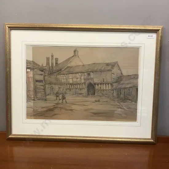 John Charles Moody Original Watercolour - Welbeck Abbey. Signed. 51 x 67cm