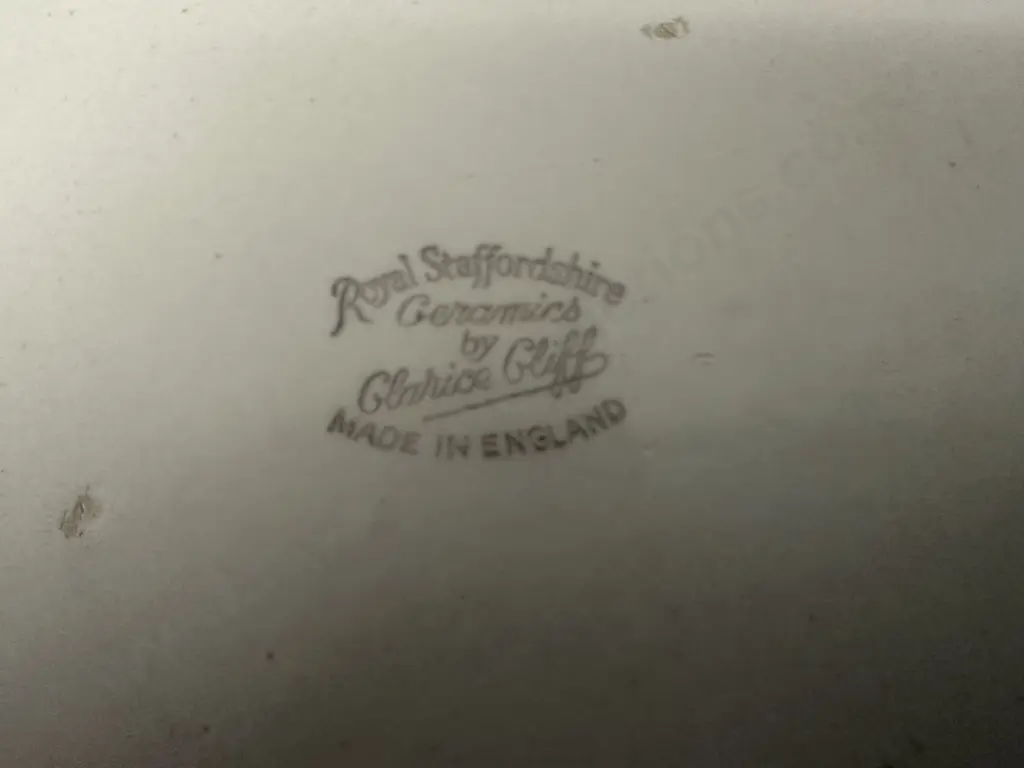 English Royal Staffordshire By Clarice Cliff Water Lily/Lotus Vase #973 H12,W22cm. Image 1++