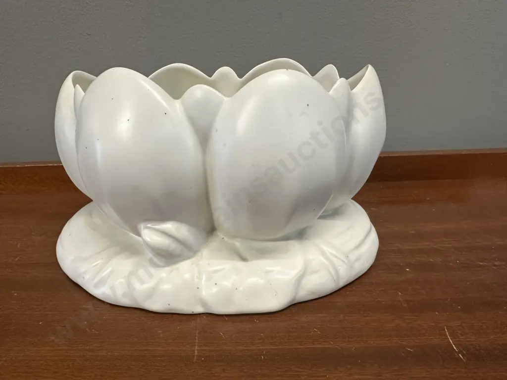 English Royal Staffordshire By Clarice Cliff Water Lily/Lotus Vase #973 H12,W22cm. Image 1++