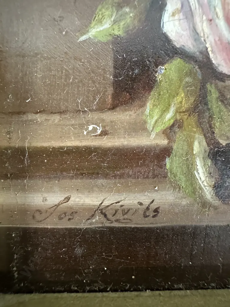 Ornate Gilt Framed Floral Arrangement Signed By Jos Kivits H34, W29cm. Image 1++