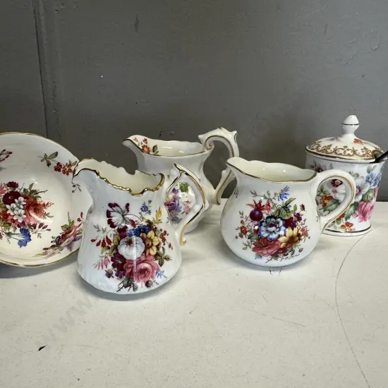 Vintage Hammersley 'Howards Spray' China Items Including Staffordshire Lidded Dish