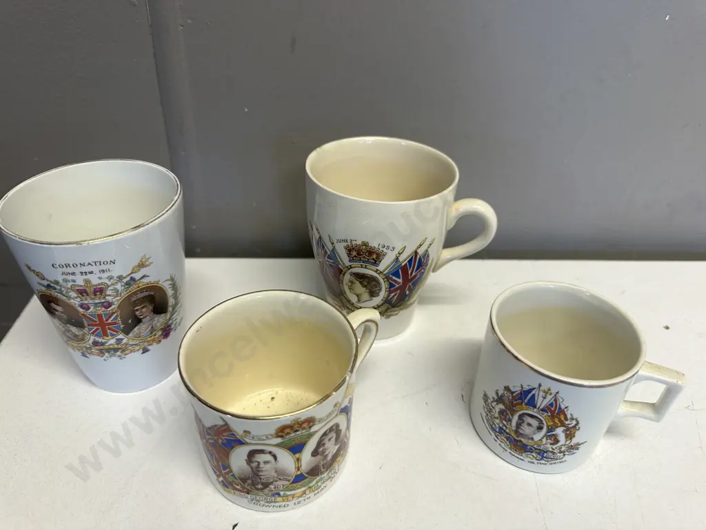 Vintage British Royal Commemorative Mugs Celebrating Coronations Etc Image 1++