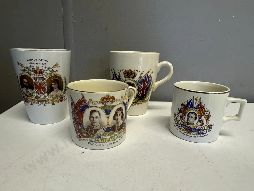 Vintage British Royal Commemorative Mugs Celebrating Coronations Etc Image 1++