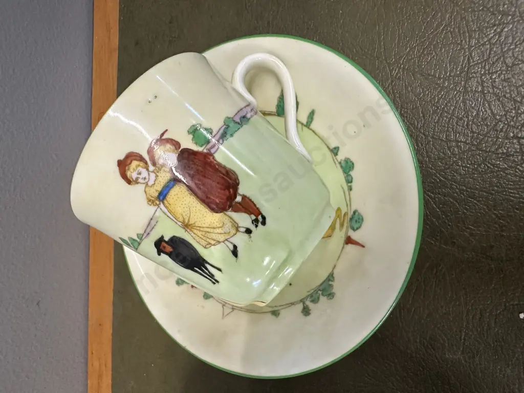 Birks, Rawlins & Co England (1900-1933) Nursery Rhyme Cup & Saucer With A Very Old Cereal Bowl Image 1++