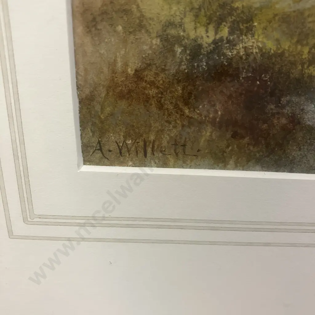 Arthur Willet Original Watercolour - Fox Hunting. Signed. 36 x 41.5cm Image 1++