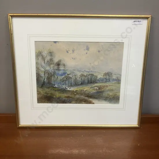 Arthur Willet Original Watercolour - Fox Hunting. Signed. 36 x 41.5cm