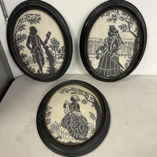 Vintage Framed Needle Work Artwork H29,W23cm.