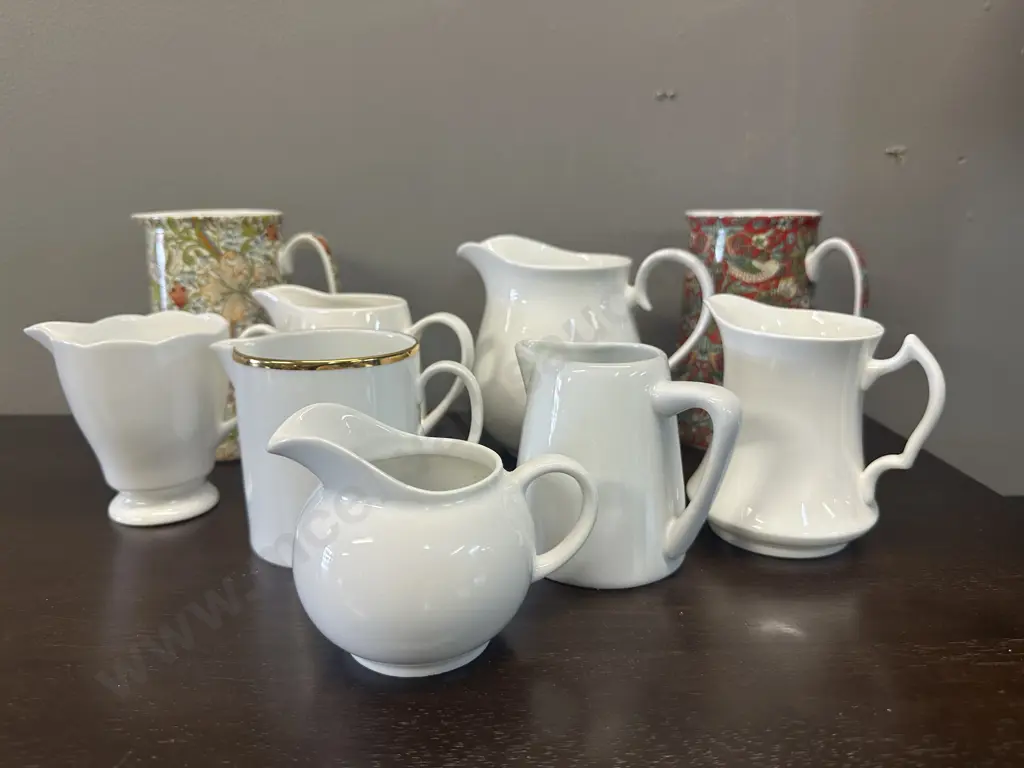 Selection Of Jugs & Creamer Including Stoke On Trent, Roslyn, Royal Stafford Etc Image 1++