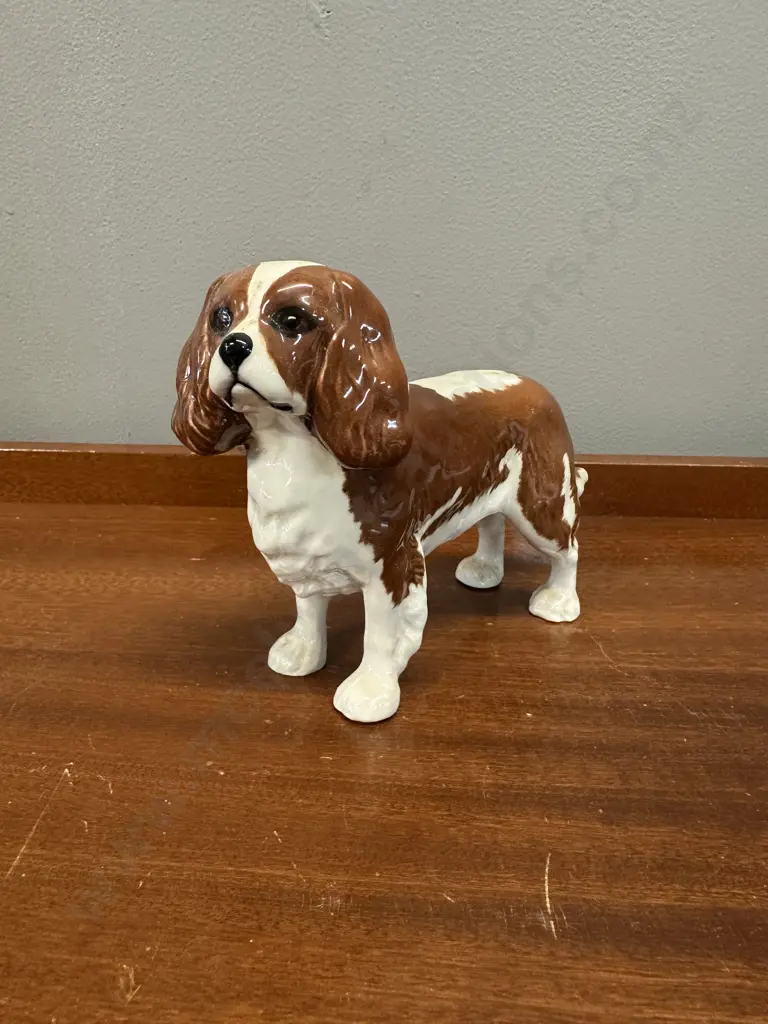 Vintage Beswick Cavalier King Charles Spaniel Blenheim Dog Figurine Brown & White #2017B Image 1++