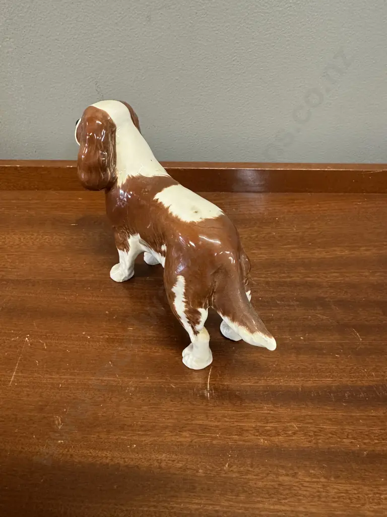 Vintage Beswick Cavalier King Charles Spaniel Blenheim Dog Figurine Brown & White #2017B Image 1++