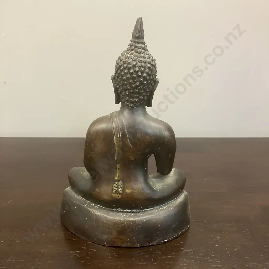 Vintage Sukhothai Bronze Buddha From Thailand. H19.5cm Image 1++