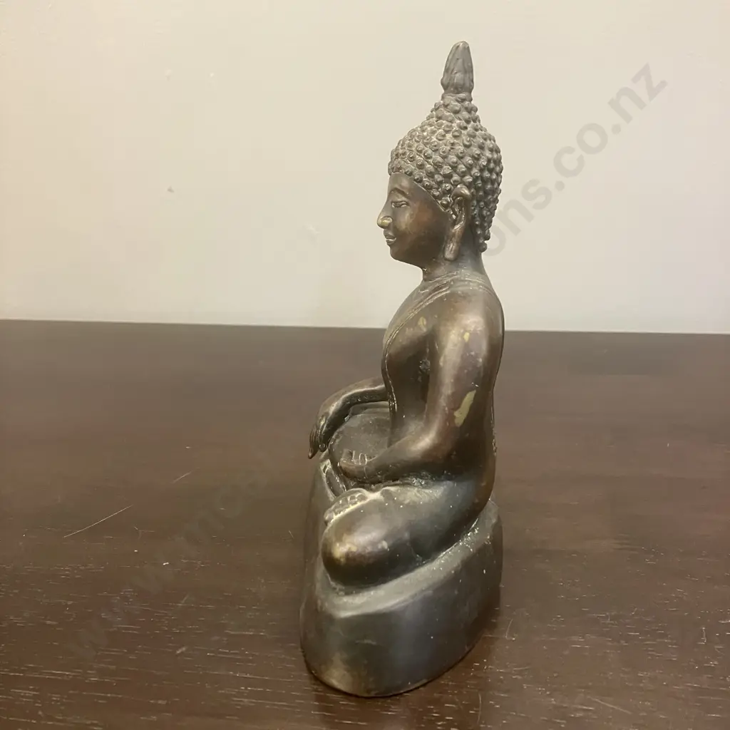 Vintage Sukhothai Bronze Buddha From Thailand. H19.5cm Image 1++
