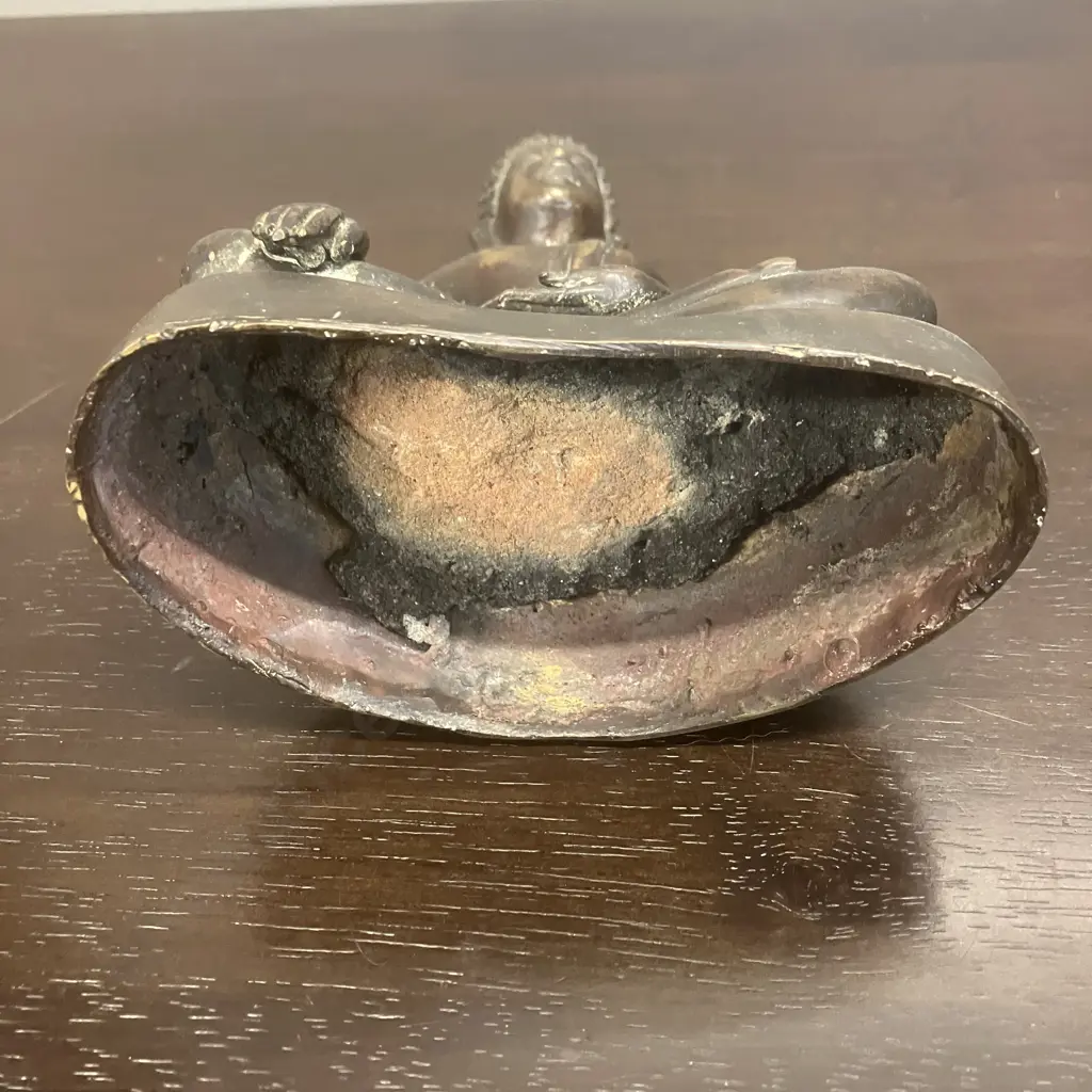 Vintage Sukhothai Bronze Buddha From Thailand. H19.5cm Image 1++