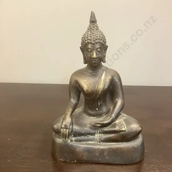 Vintage Sukhothai Bronze Buddha From Thailand. H19.5cm