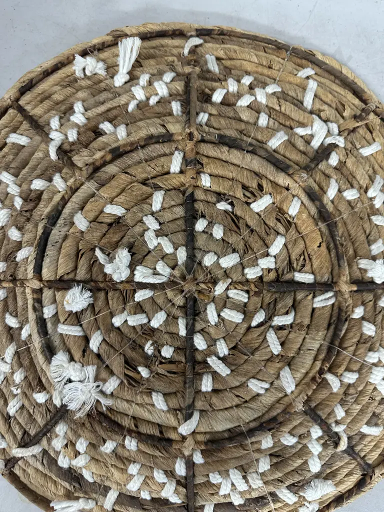 Handwoven Natural Banana Leaf & Macrame Decorative Wall Art With Portable LED Lights Image 1++