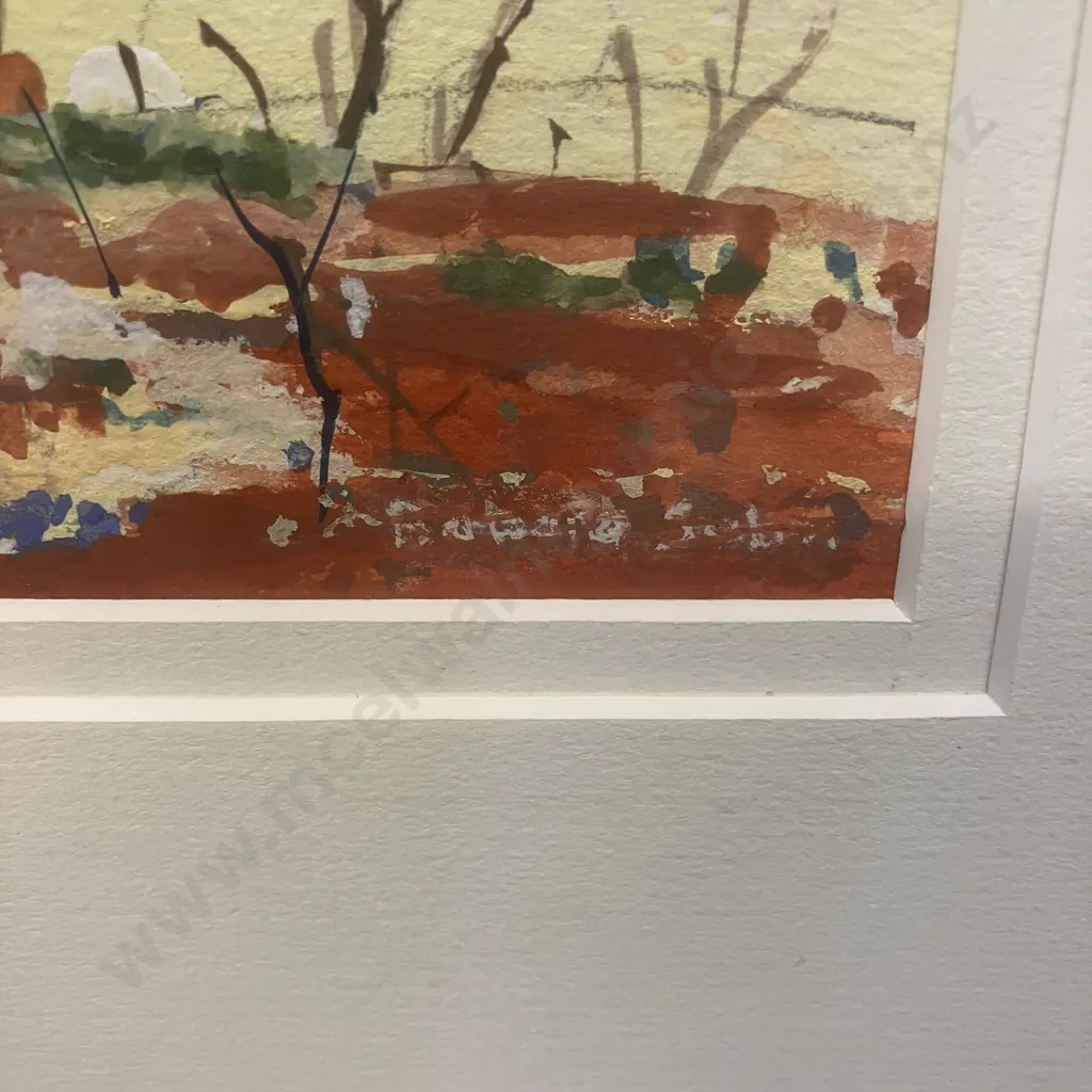 Barbara Sabin Outback 'Survivor' 2003 Gouache on Arches Paper, Signed & Framed. 31.5 x 36cm Image 1++